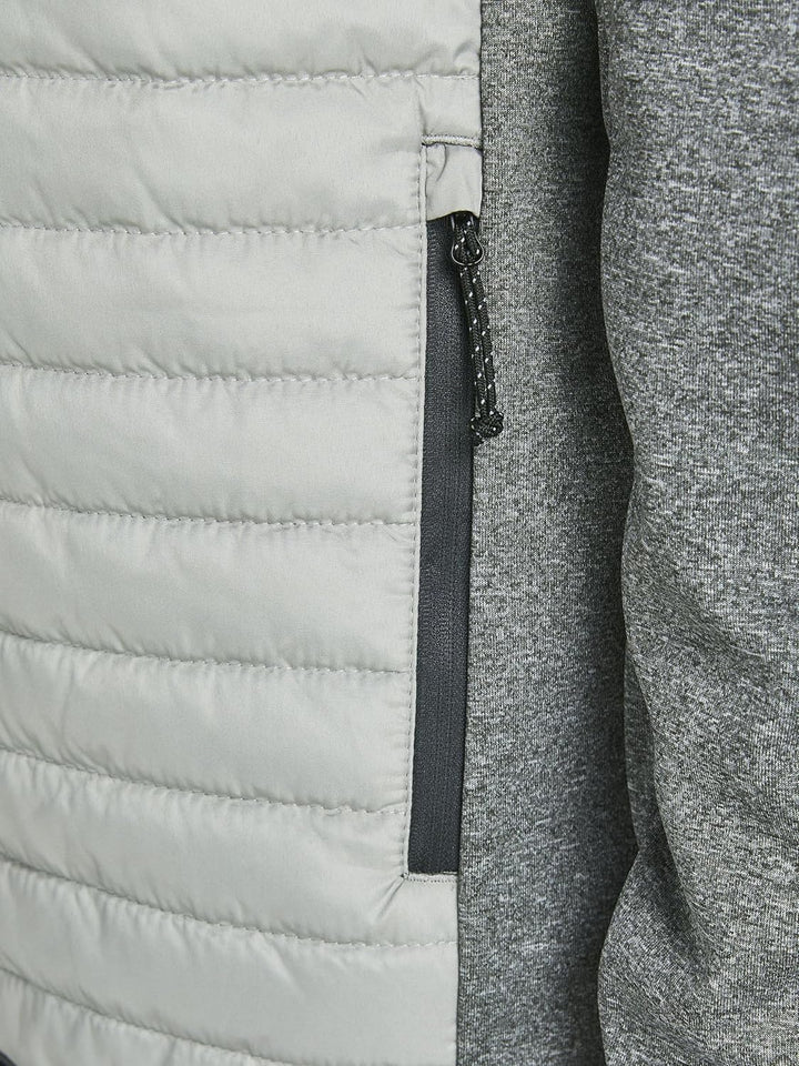 JACK & JONES Herren Gesteppte gepolsterte vordere Kapuze mit hoher Nackenjacke XS Ghost Gray, XS Gho