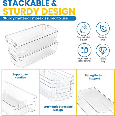 KICHLY Hochwertige vorratsschrank küche organizer - Set von 8 (4 grosse, 4 kleine Behälter) Stauraum