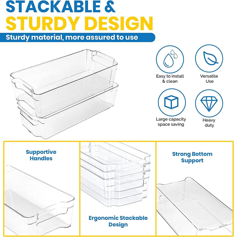 KICHLY Hochwertige vorratsschrank küche organizer - Set von 8 (4 grosse, 4 kleine Behälter) Stauraum