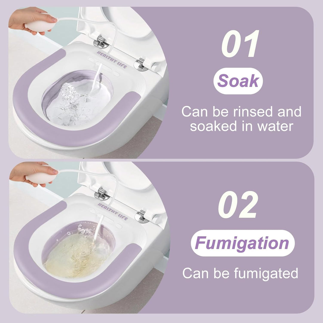 Sitzbad für Toilette, Bidet Einsatz für Toilette mit Spülung, Faltbares Sitzbadewanne Erwachsene, Si