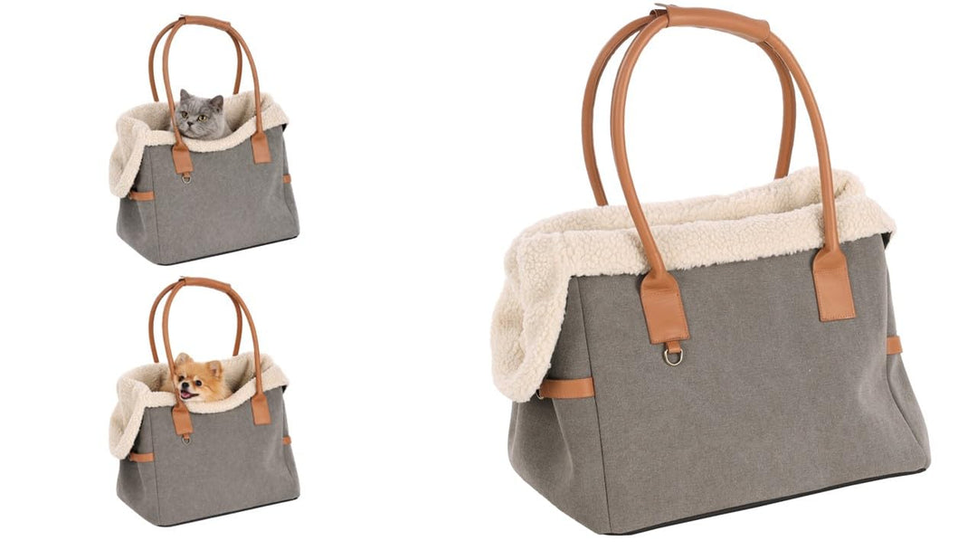Hundetasche - Tragetasche Kuzco Braun – 40x25x29cm – Polyester – herausnehmbare Fütterung – Abnehmba