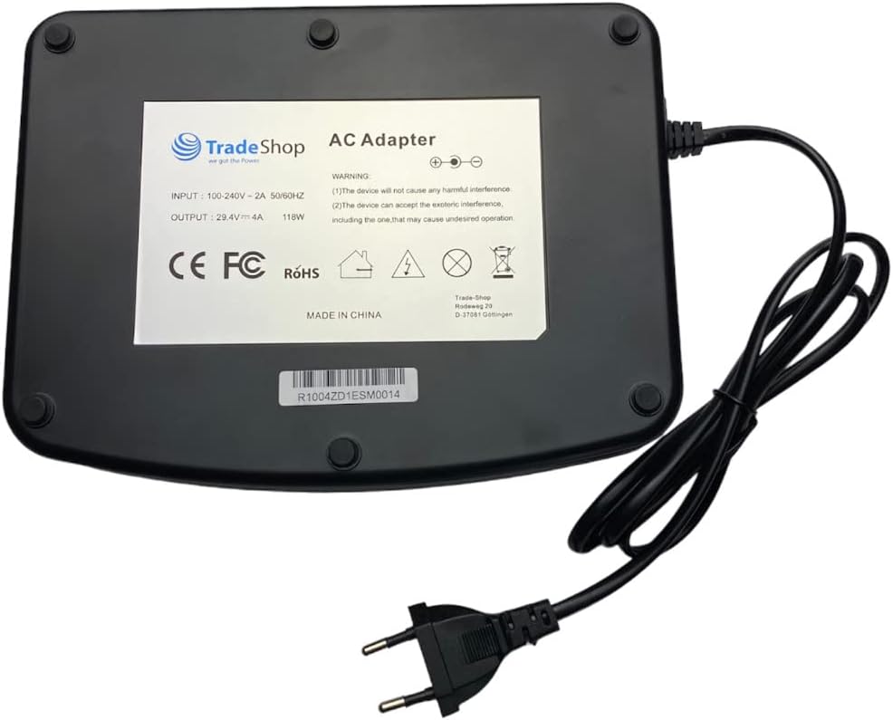 Trade-Shop Netzteil Ladegerät Ladekabel 29,4V 4A kompatibel mit Panasonic 26V E-Bike Akkus ersetzt N