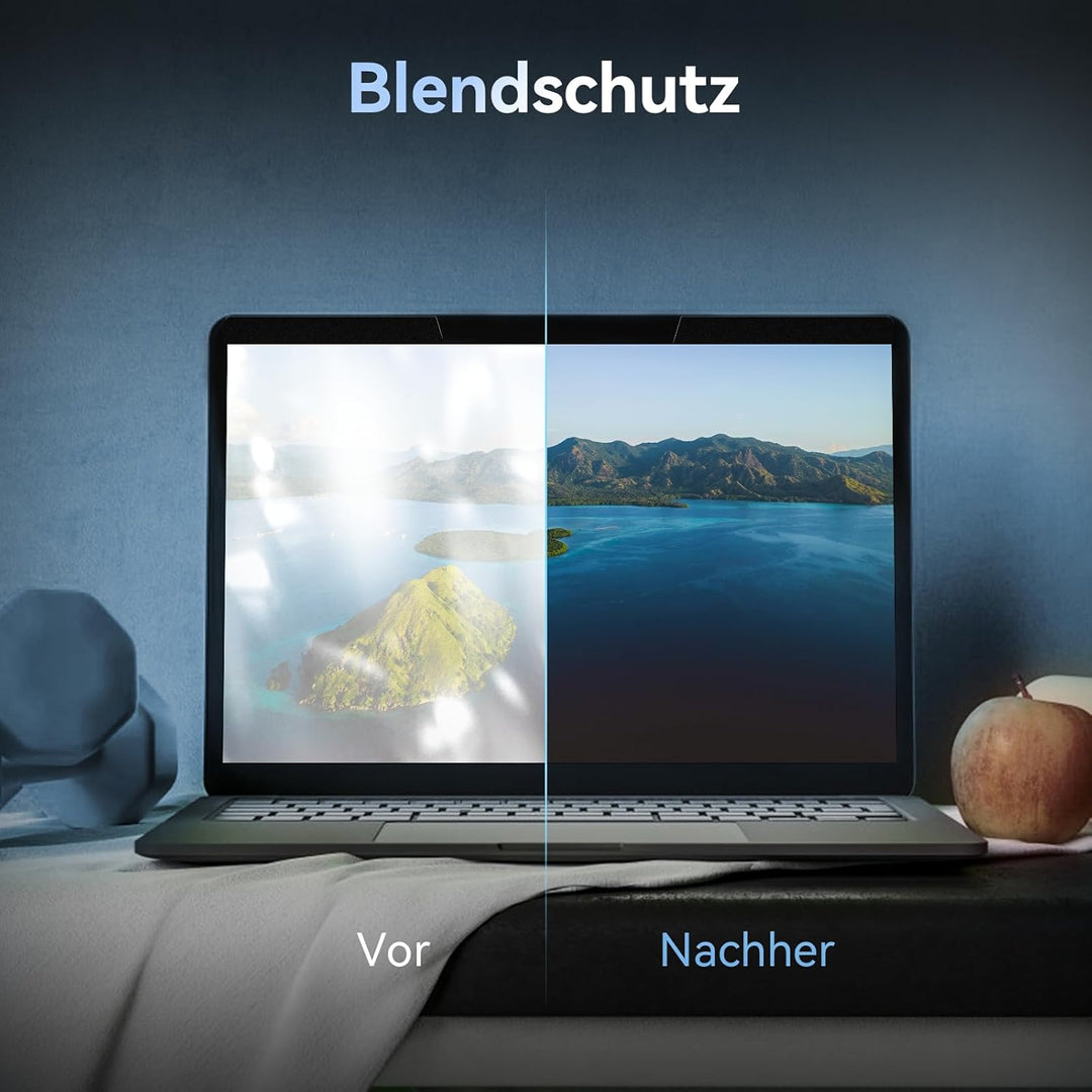 Magnetischer sichtschutz für 15,6 Zoll Laptop 16:9, Abnehmbarer Sichtschutzfolie, Anti Blaulicht Ble