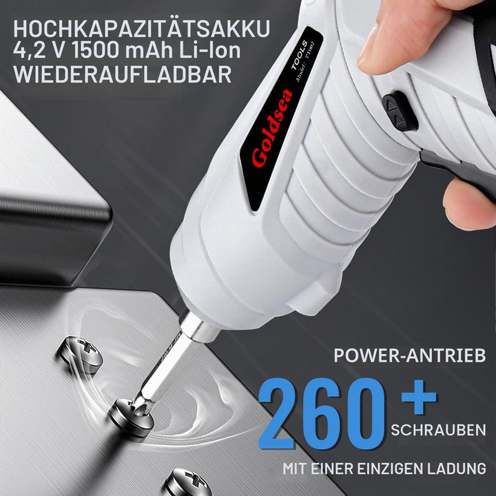 Goldsea Elektroschrauber, Akkuschrauber 3,6 Nm, elektrischer Schraubendreher mit 2 Positionen (90 °