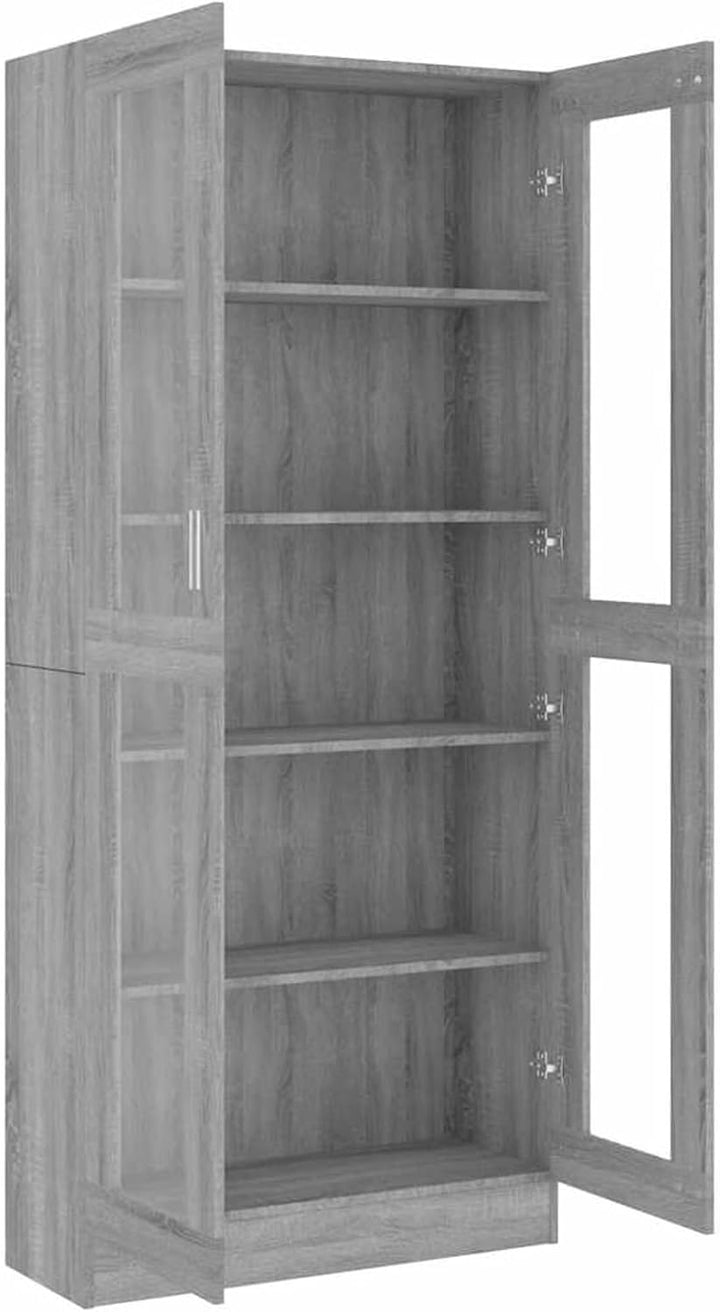 Vitrinenschrank Bücherschrank Aktenschrank Vitrine Schrank Büroschrank Standvitrine mit 5 Fächern Bü