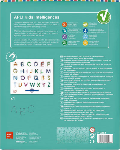 APLI Kids 19263 - Magnetische Lerntafel - ABC Buchstaben - Lernen Sie Alphabet zu schreiben, inklusi