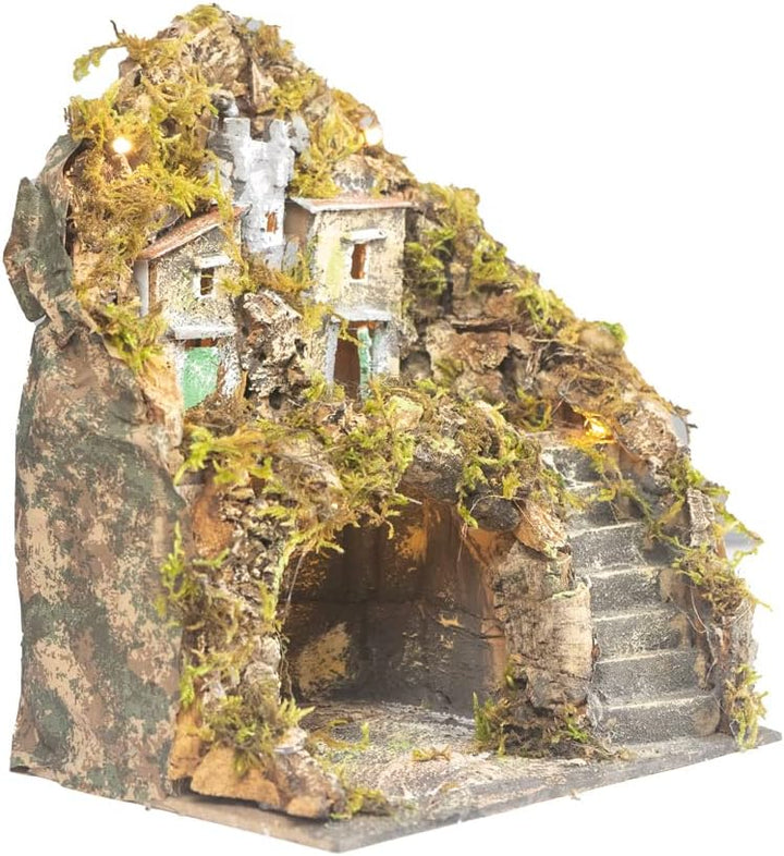 Holyhome Pandora mit Höhle und Häuser 24 x 20 x 20 cm mit Lichtern (9,44 x 7,87 x 7,87 Zoll) - handg