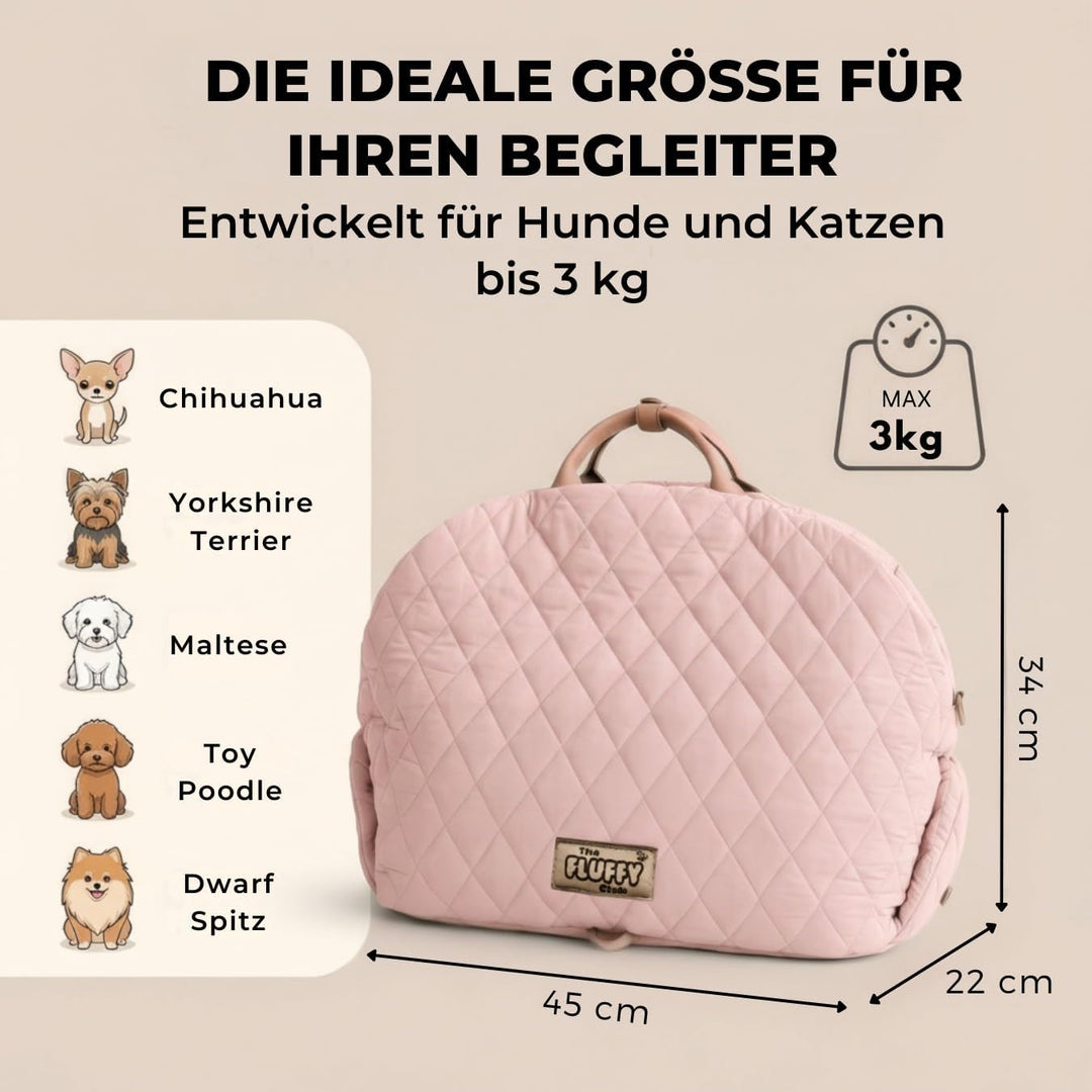 Hundetransporttasche fürs Auto, Auto-Hundesitz, Katzentransporttasche mit Schultergurt und Sicherhei