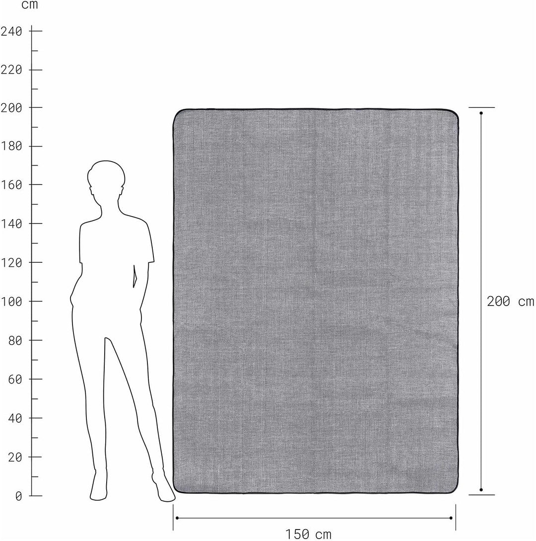 BUTLERS Picknickdecke 200x150 cm - Wanderlust - Campingdecke Outdoor im Fischgrat Design | Decke für
