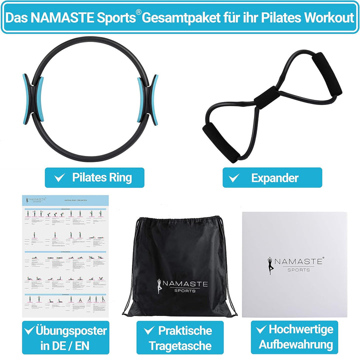 Pilates Ring Multifunktions Fitness Trainer mit Dual-Grip I Pel Pilatesring für Bauch, Beine, Po Übu