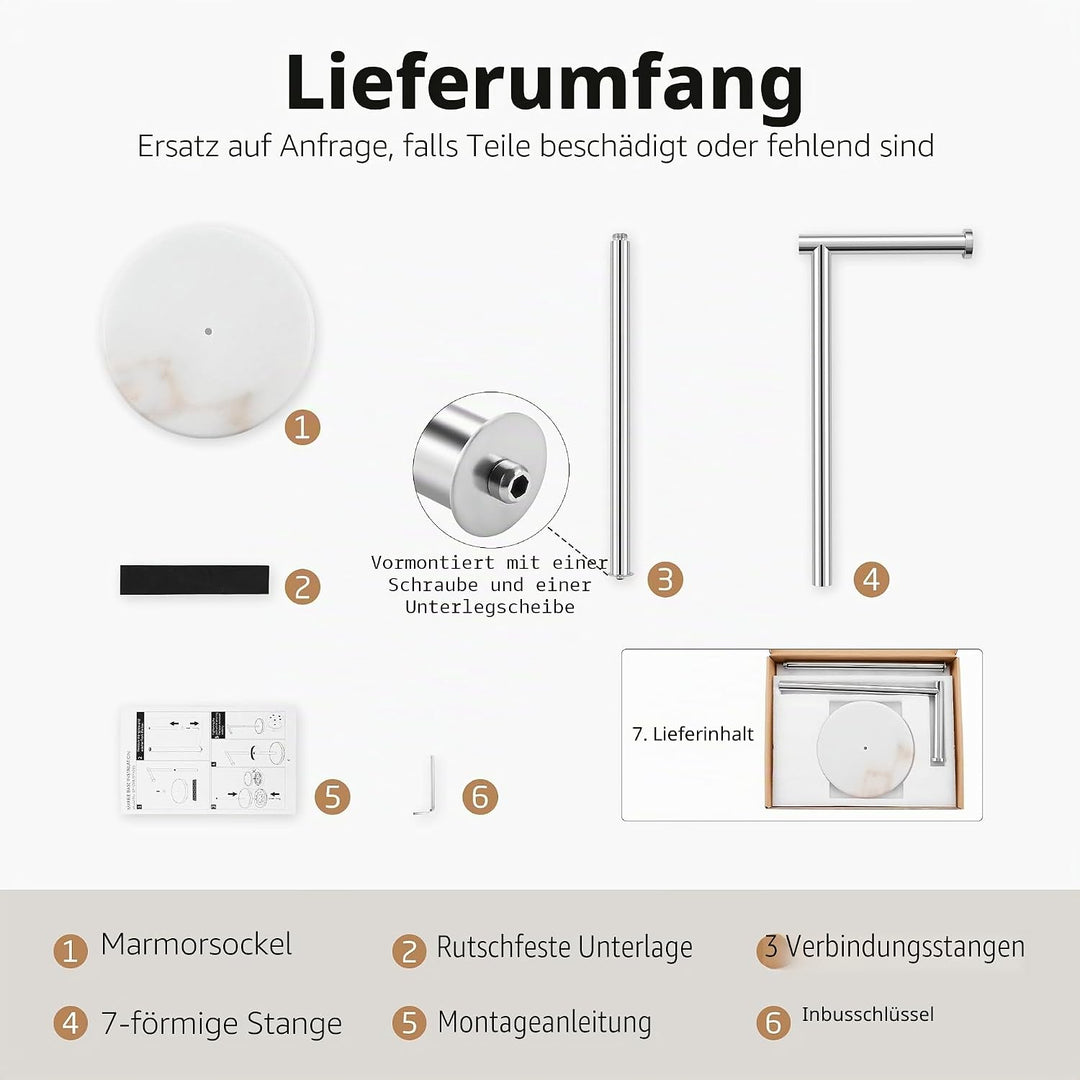 KES Toilettenpapierhalter Stehend Klopapierhalter Edelstahl SUS304 WC Rollenhalter Klorollenhalter T