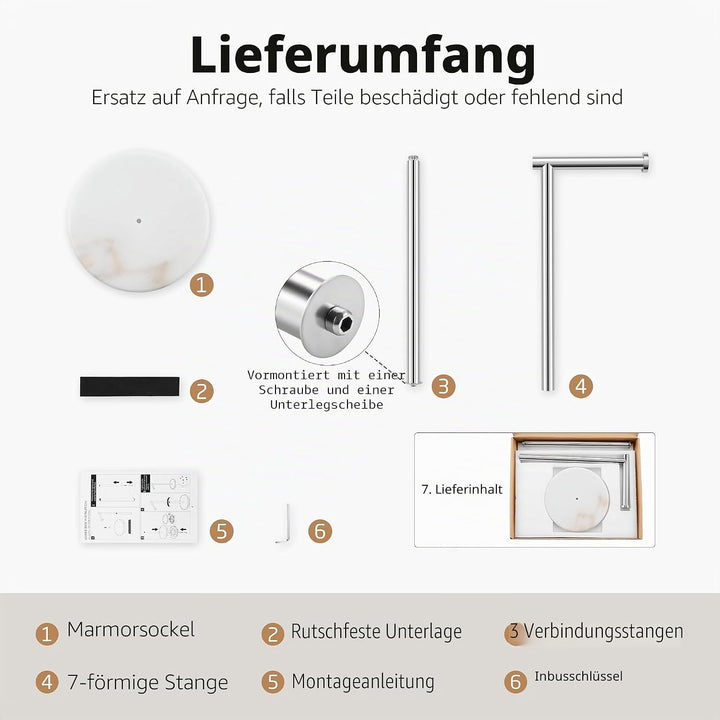 KES Toilettenpapierhalter Stehend Klopapierhalter Edelstahl SUS304 WC Rollenhalter Klorollenhalter T