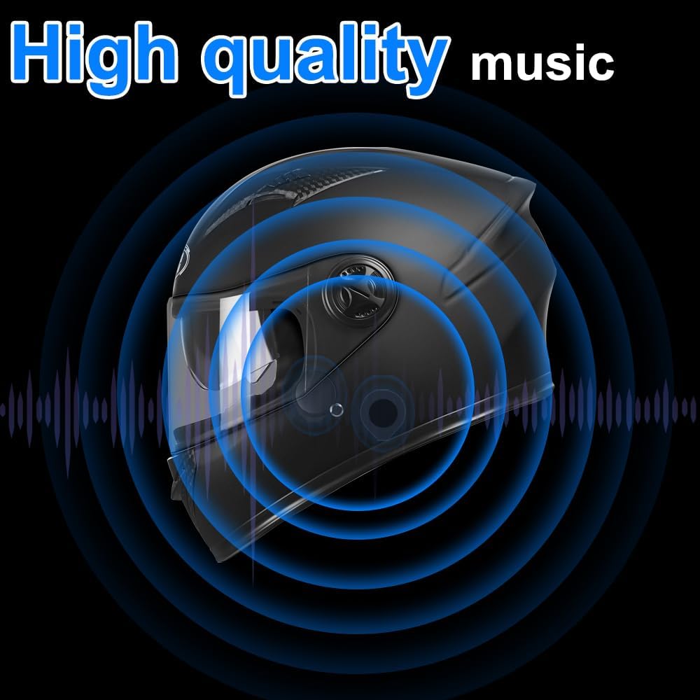 OBEST Motorradhelm-Headset, Bluetooth-Lautsprecher, kabellose Installation mit Fernbedienung, BT5.3