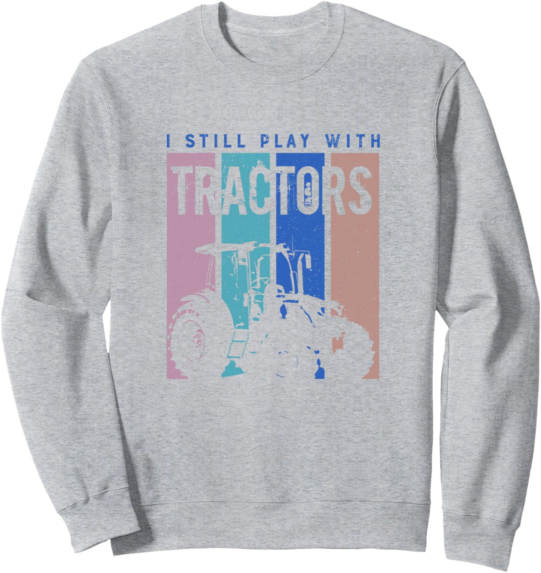 Traktorfahrender Landwirt Lustiger Spruch Bauernhof Tier Sweatshirt