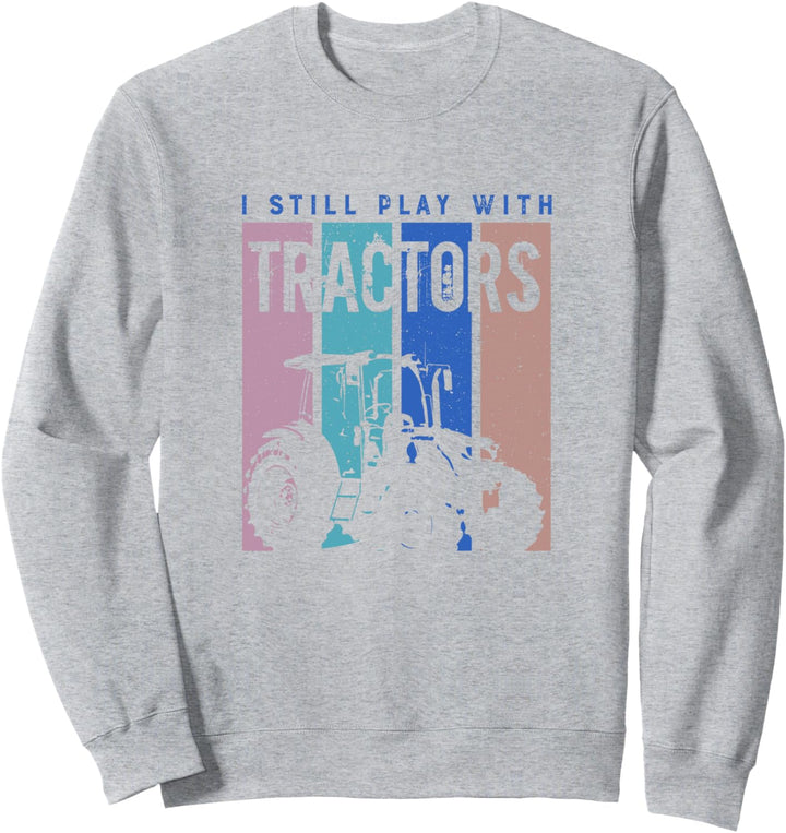 Traktorfahrender Landwirt Lustiger Spruch Bauernhof Tier Sweatshirt