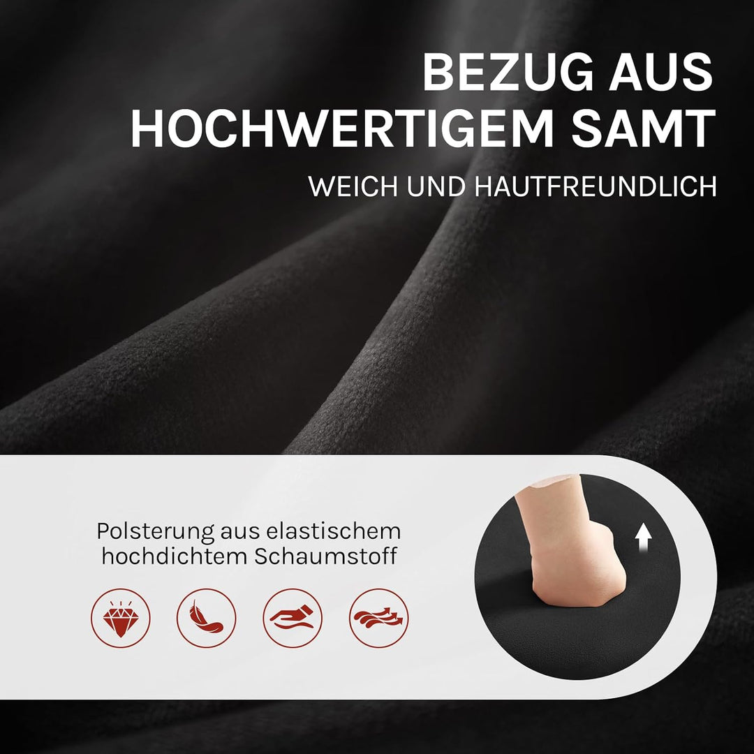 WOLTU Barhocker 2er Set, 60-80,5 cm Höhenverstellbar, Samt, Schwarz | Ergonomischer Barstuhl, mit Fu