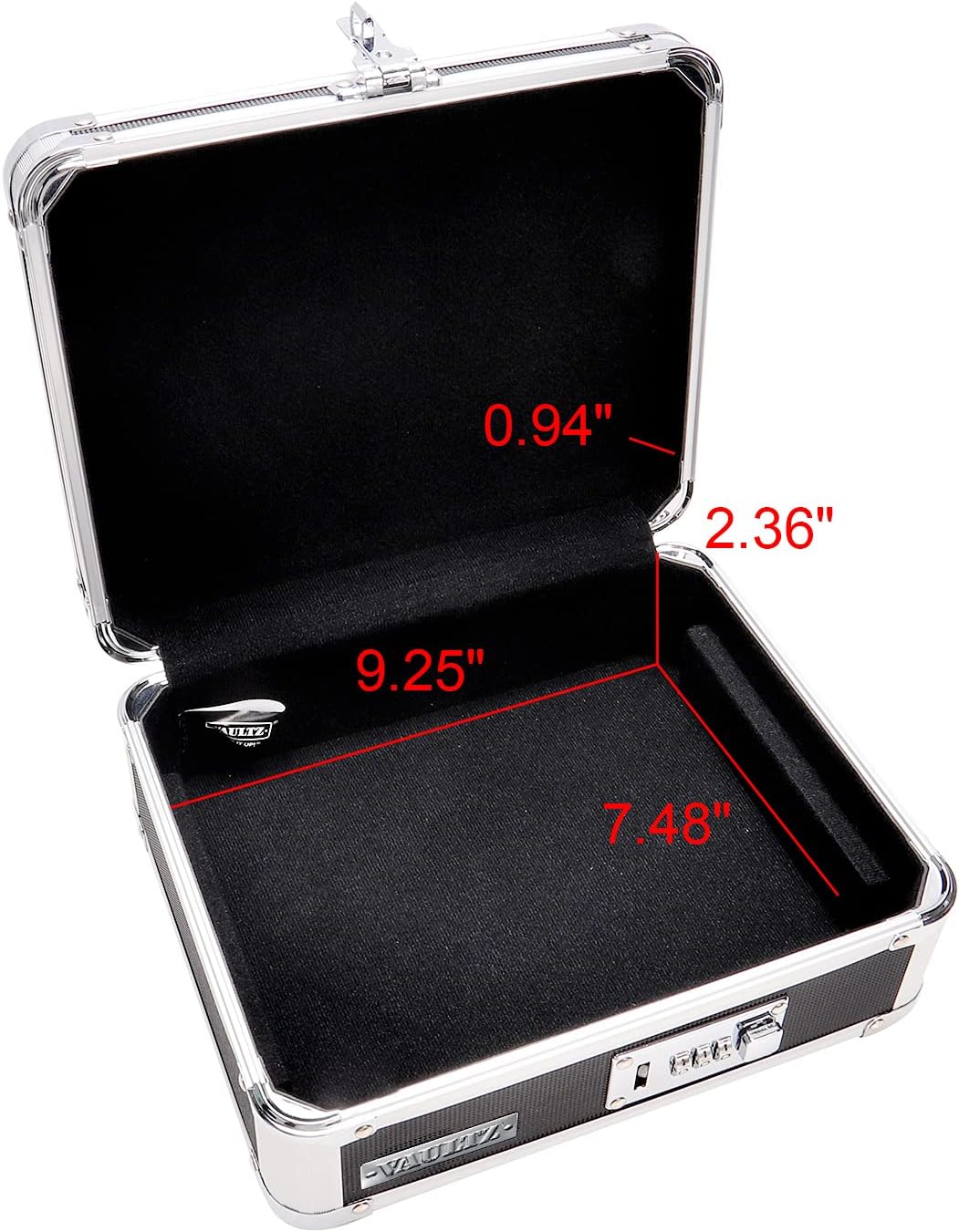Plastic &amp; Steel Cash Box w/Tumbler Lock, Black &amp; Chrome 9.875 x 4.875 x 8.5 Schwarz, 9.875 x 4.875 x