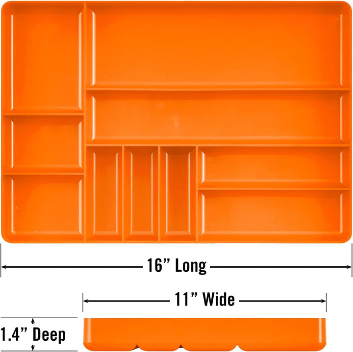 Ernst Manufacturing 5019 Home and Garage Organizer Tray 10 Fächer Orange Orange/Abendrot im Zickzack