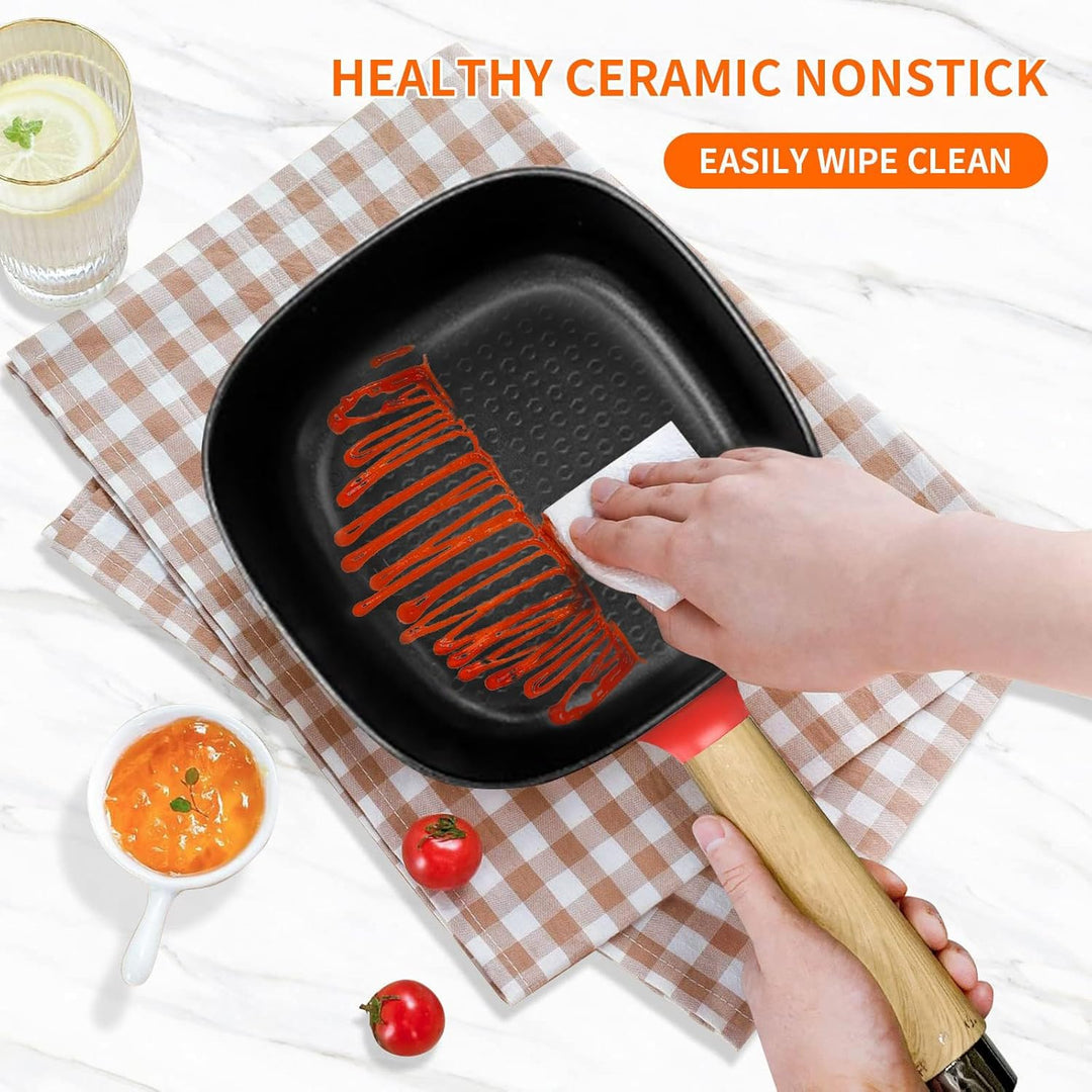 Audecook Elektrischer Hot Pot mit Dampfgarer, 2L/20cm Antihaft Elektropfanne mit Keramikglasur, Trag