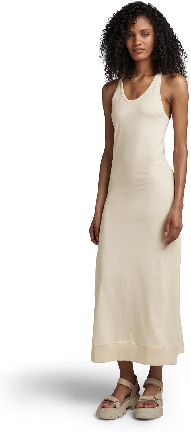 G-STAR RAW Damen Racer Slip Kleid Dresses XL Beige (Ecru D23296-d393-159), XL Beige (Ecru D23296-d39