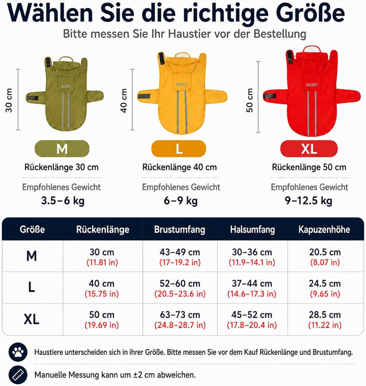 Regenmantel Hund, Hunderegenmantel Wasserdicht Reflektierende Jacke Für Haustiermäntel, Regenjacke H