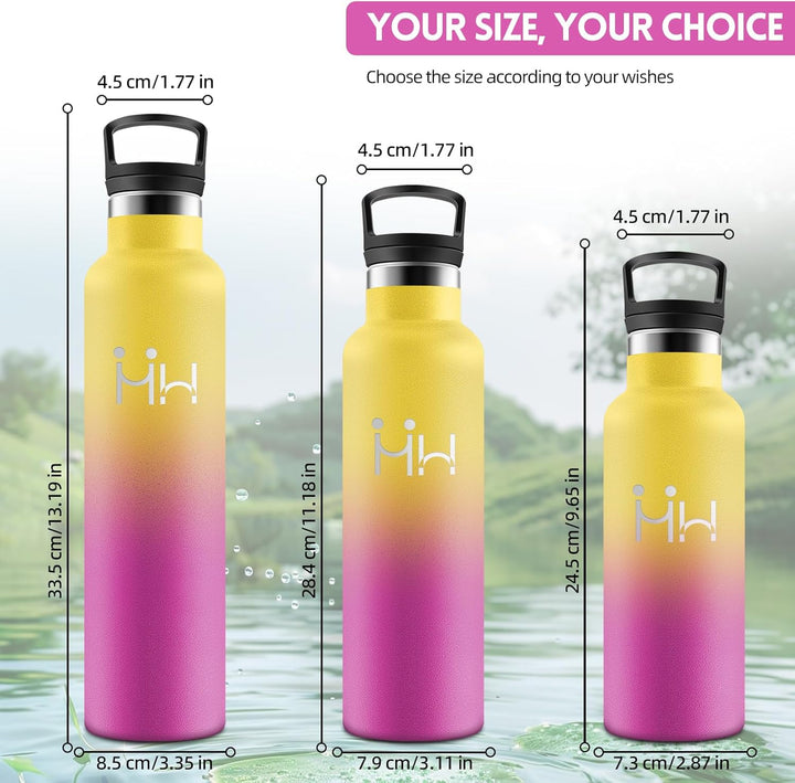 HoneyHolly Trinkflasche 1L, BPA-Frei, Trinkflasche Edelstahl, Thermosflasche, Auslaufsichere Isolier