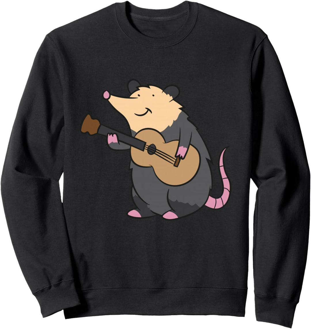 Opossum mit Gitarre Lustiges Opossum Sweatshirt