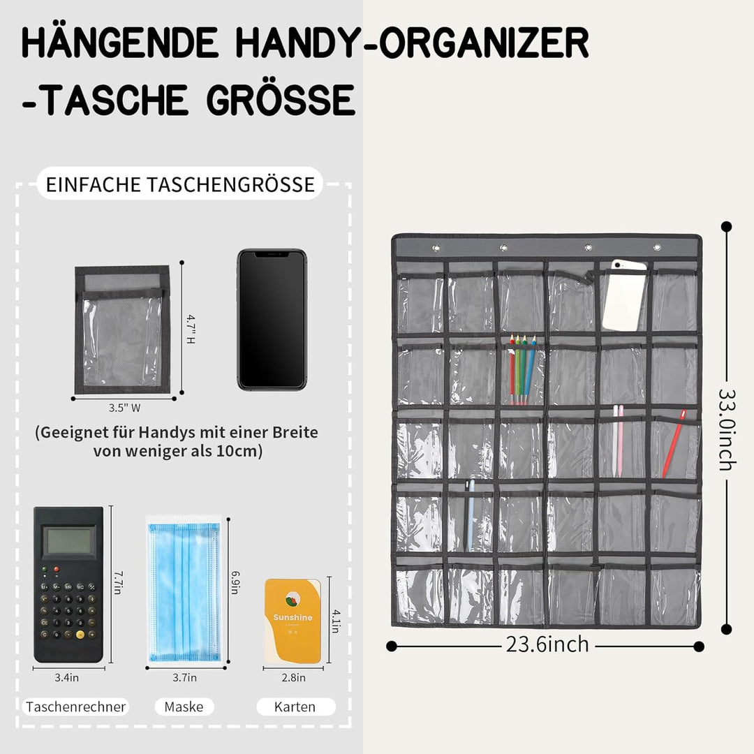 SAVORLIVING 30 klare Taschen Aufbewahrungstasche Für Klassenzimmer,Handygarage Schule,Handy Aufbewah