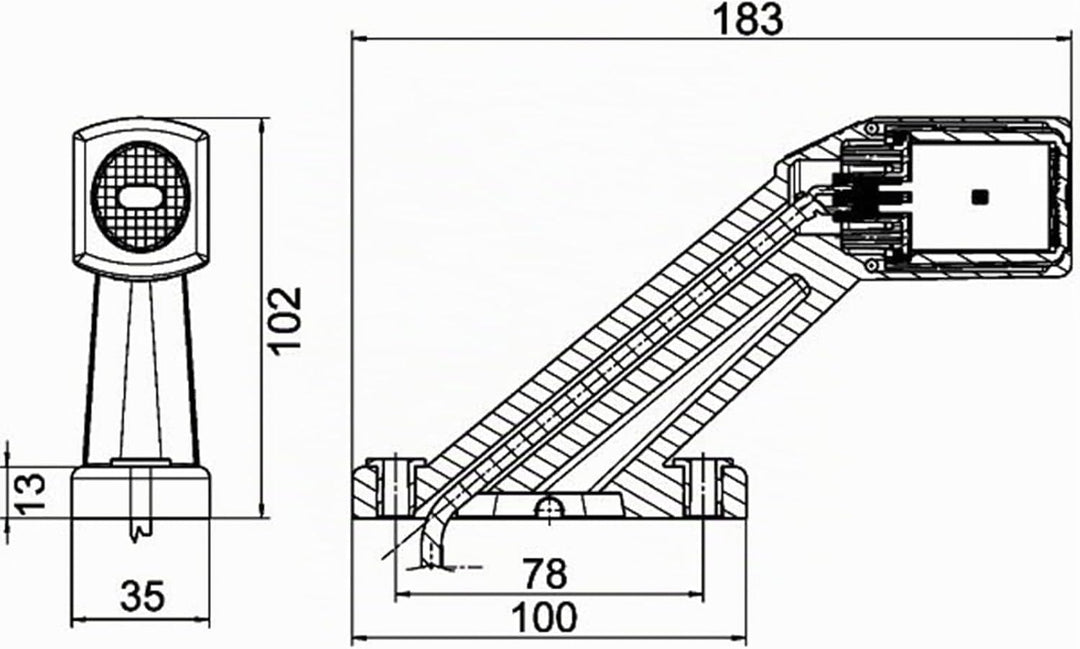 HELLA - Umrissleuchte - LED - 12/24V - Lichtscheibenfarbe: gelb/rot/weiss - Kabel: 500mm - Stecker: