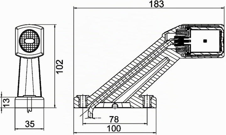 HELLA - Umrissleuchte - LED - 12/24V - Lichtscheibenfarbe: gelb/rot/weiss - Kabel: 500mm - Stecker: