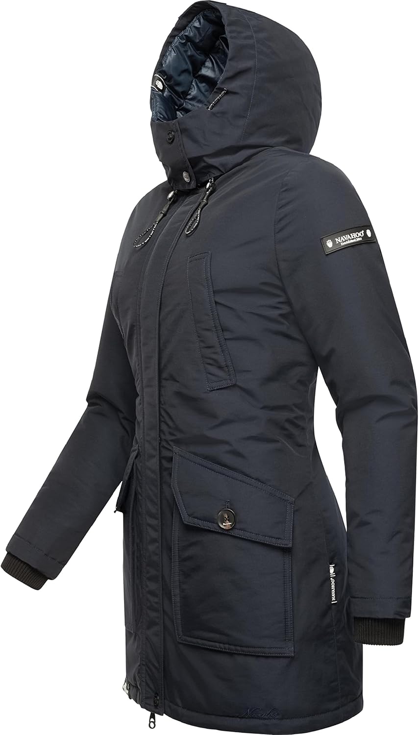 Navahoo Damen Warmer Winter Kurzmantel Blizzardstorm XS-3XL XS Navy, XS Navy