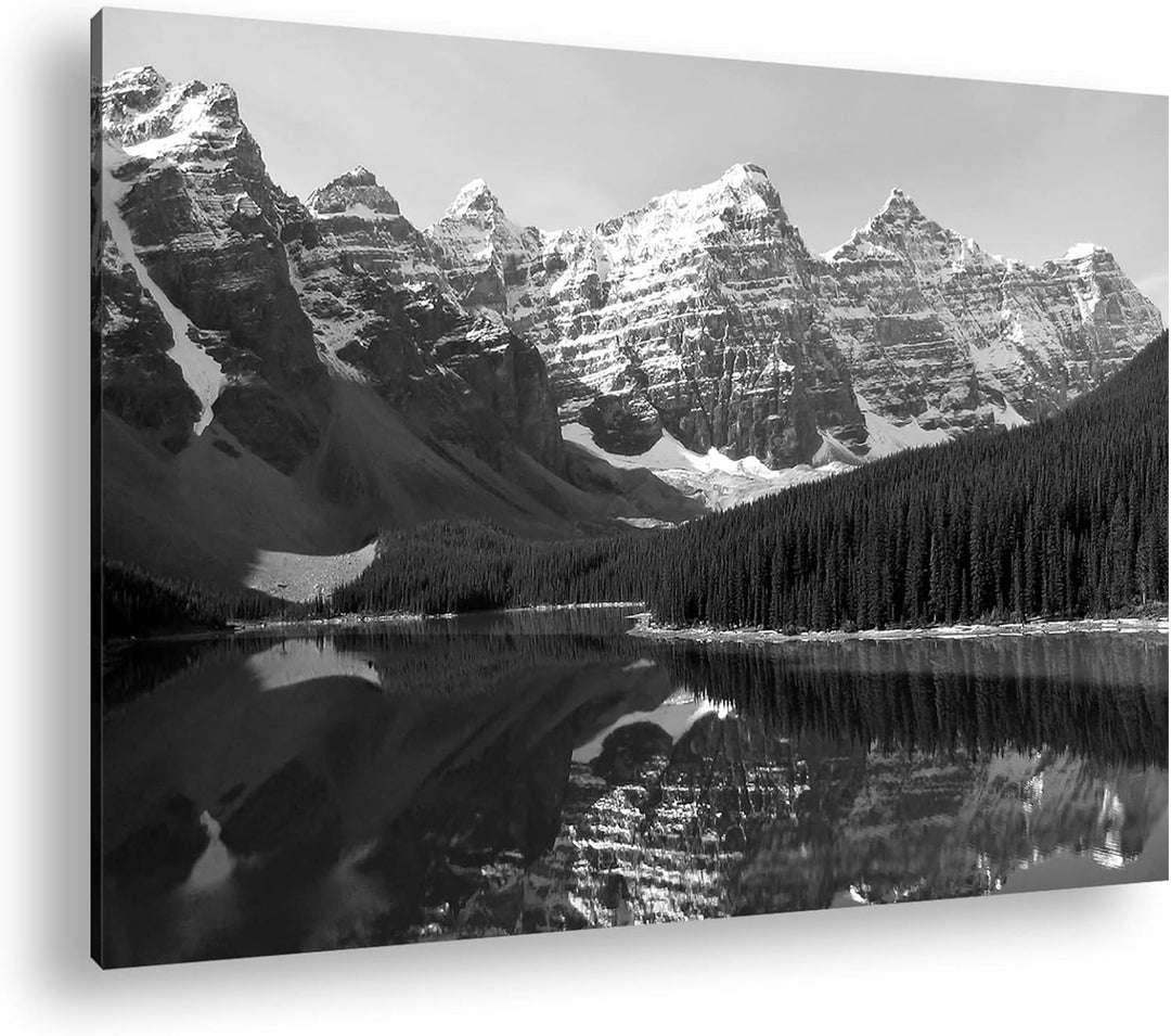 deyoli Banff See im Moraine Nationalpark Format: 80x60 Effekt: Schwarz&Weiss als Leinwandbild, Motiv