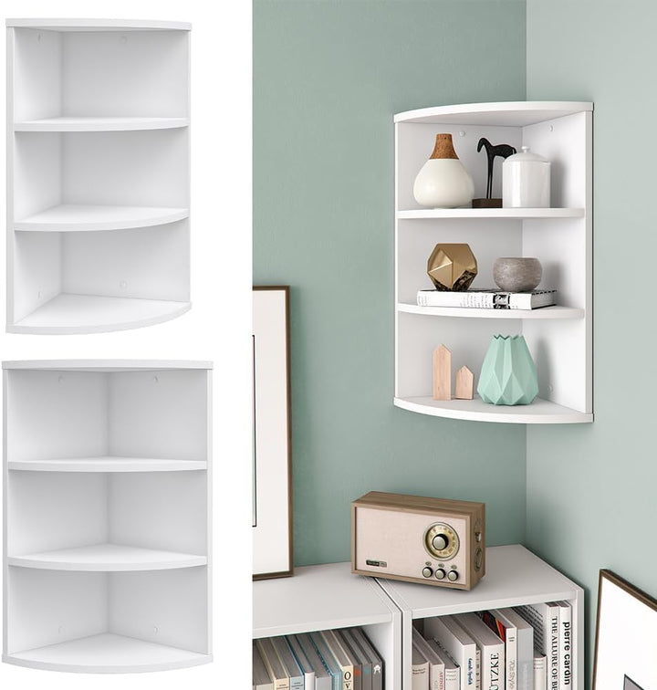 Vicco Wandregal für das Kinderzimmer Ecki, Weiss, 30 x 60 cm Weiss 60x30, Weiss 60x30