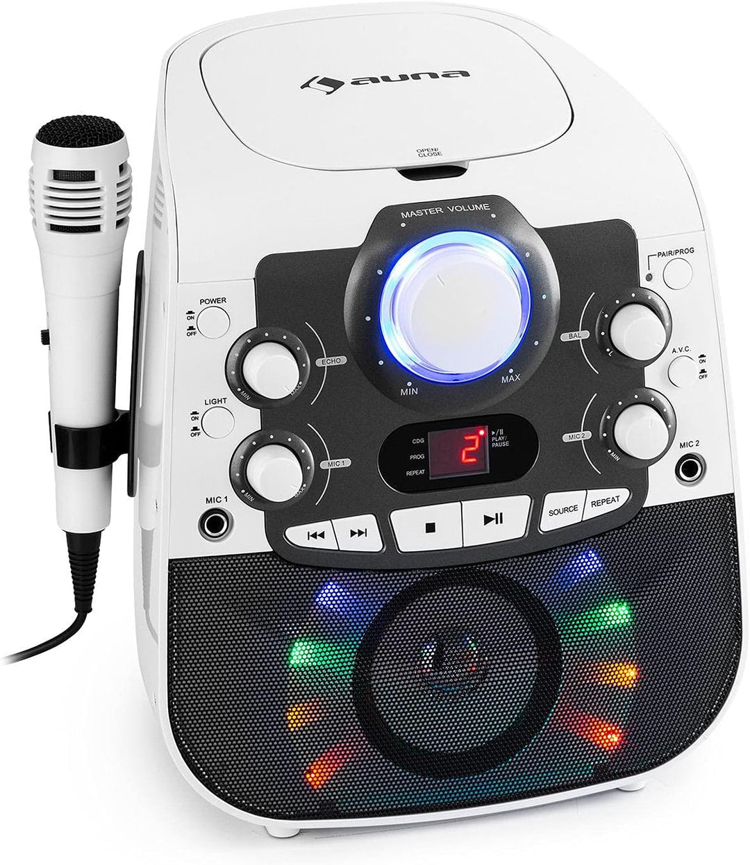 auna StarMaker 2.0 Karaoke-Anlage Karaokemaschine, Bluetooth-Funktion, CD-Player, für CD, CD+G, CD-R