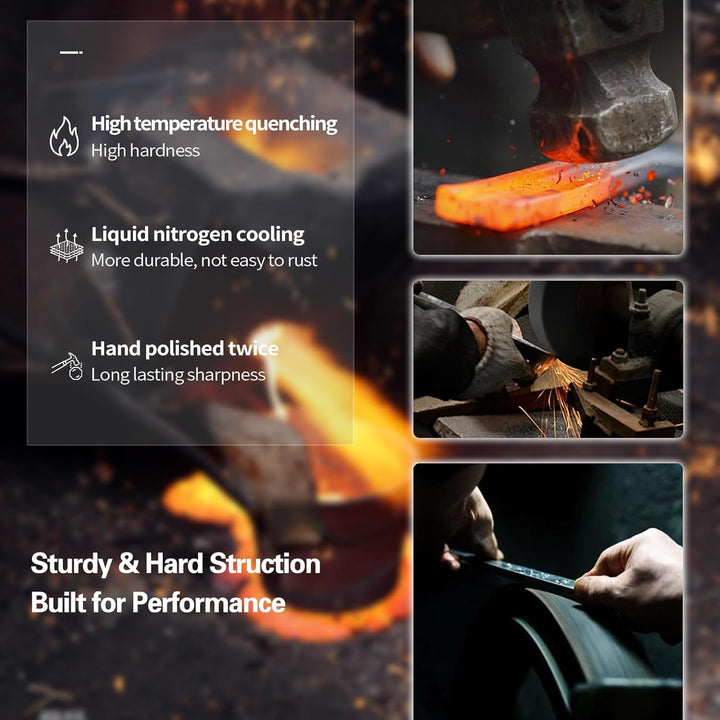 Plys 6-Zoll Japanisches Messer mit Lederhülle: Geschmiedetes Kochmesser Küchenmesser mit Holzgriff S