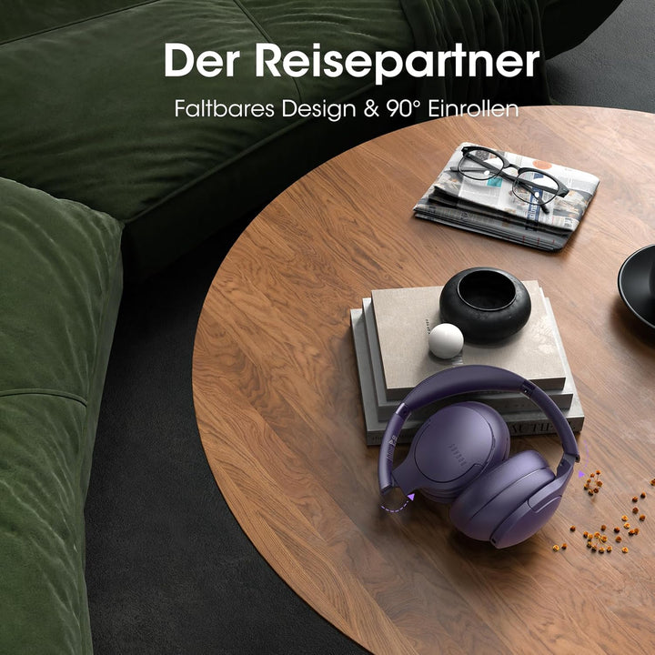DOQAUS Kopfhörer Kabellos Bluetooth,Bis zu 90 Std Bluetooth Kopfhörer Over-Ear mit 3 EQ-Modi, HiFi S