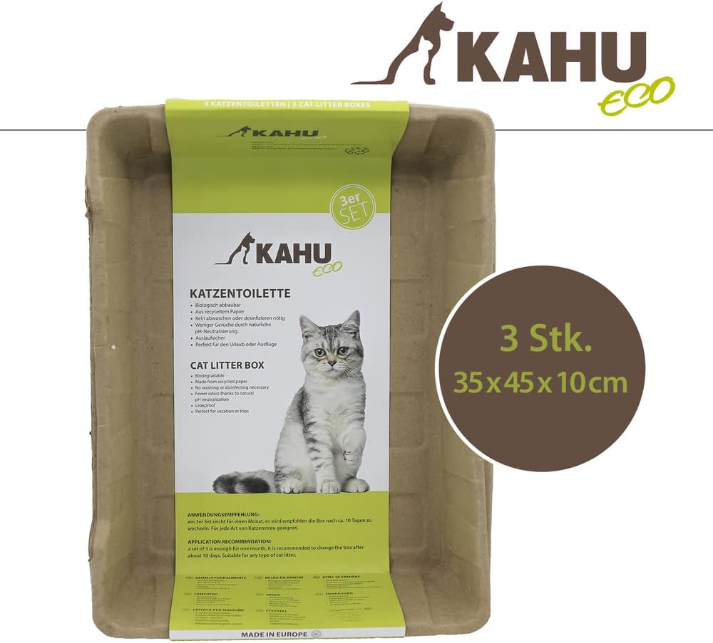 KAHU ECO Katzentoilette • aus 100% recyceltem, biologisch abbaubarem Papier • cat Litter • Katzenklo