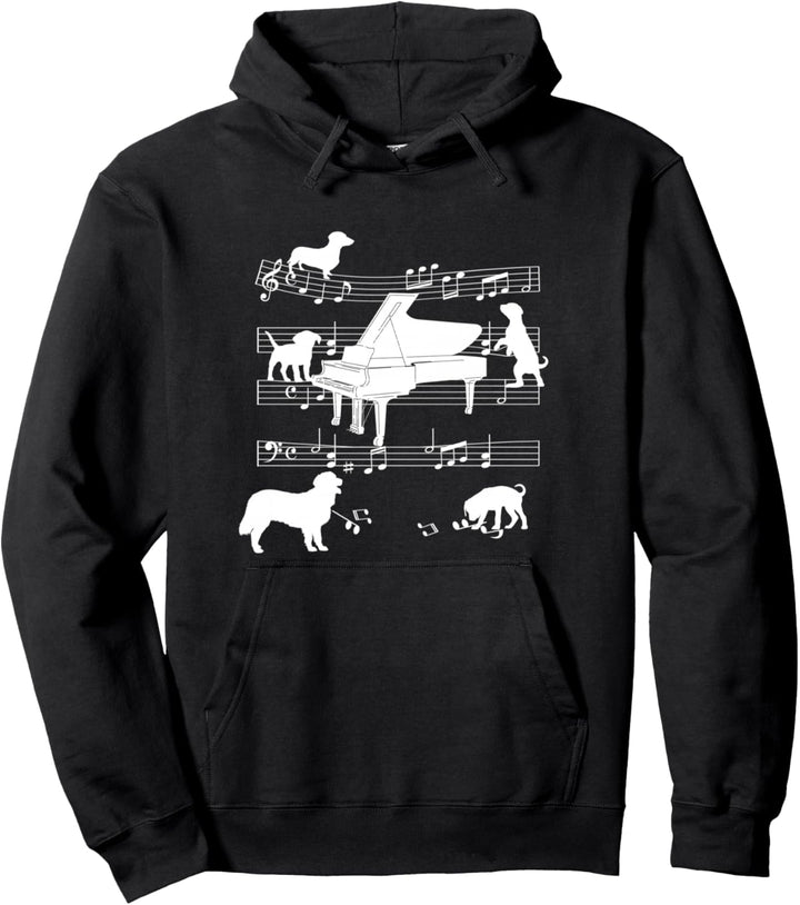 Flügel Klavier Spieler Hund für Pianist Hunde und Klavier Pullover Hoodie