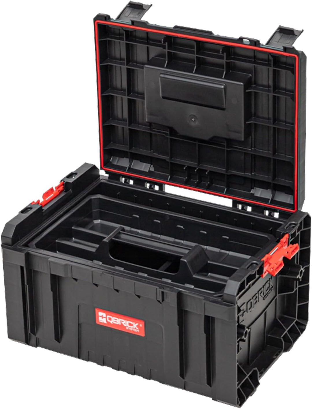 Qbrick Werkzeugkasten TOOLBOX PRO - 450 x 335 x 240 mm - Werkzeugkoffer mit Werkzeugträger, Werkzeug