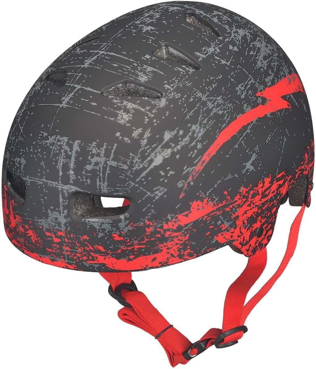 RXD-7000 Skaterhelm Fahrrad BMX Mountainbike MTB Freeride Skater für Kinder, Damen, Herren Helm Rot