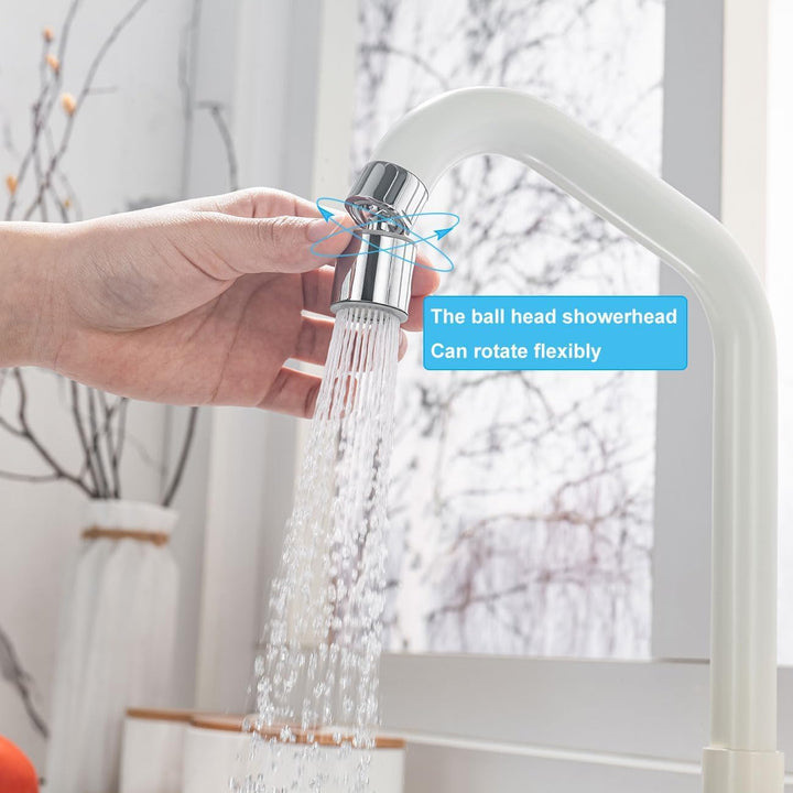 ONECE Vorfenster Küchenarmatur, Klappbar Wasserhahn Küche mit 2 Strahlarten, Vorfenstermontage Armat
