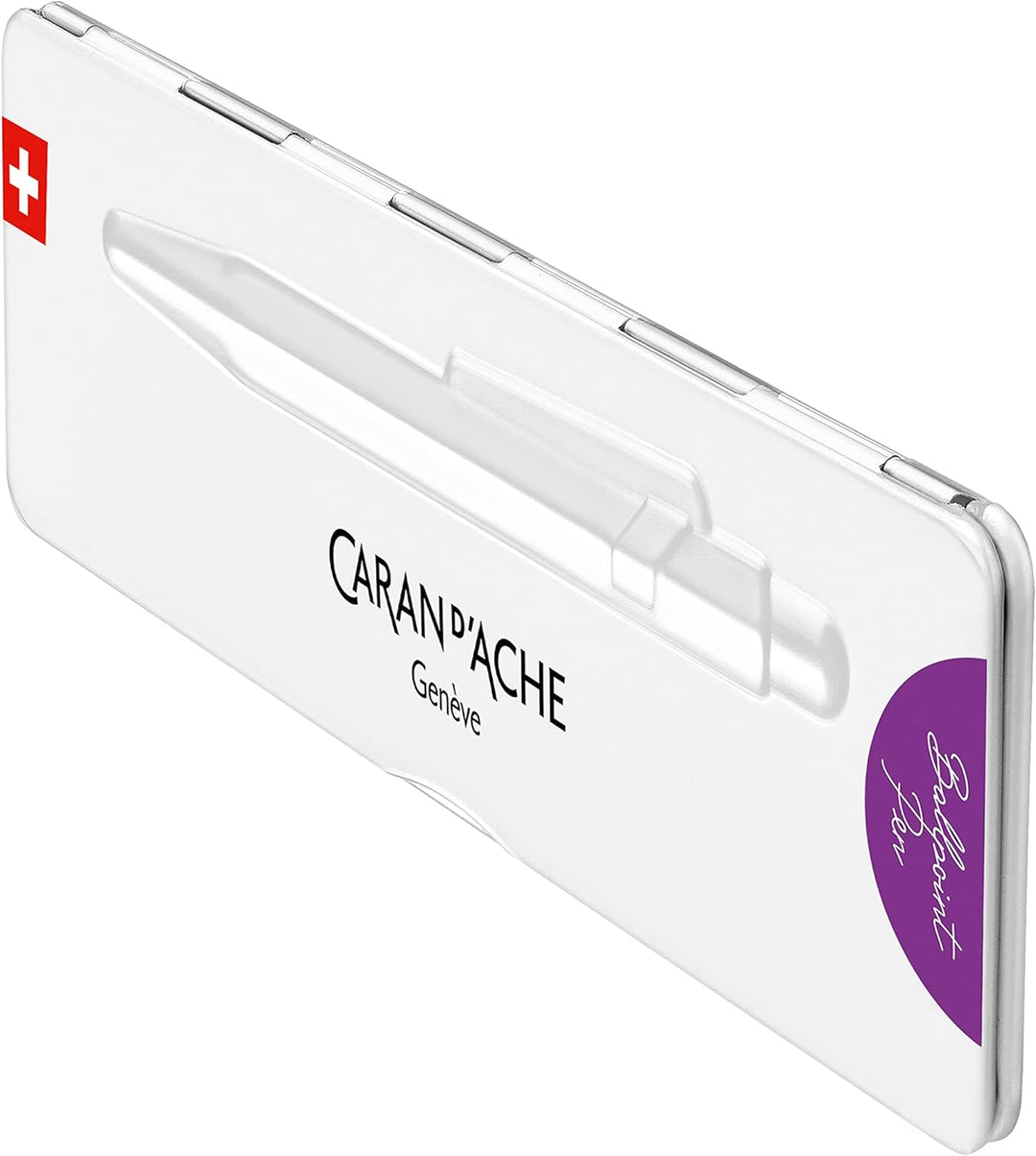 Caran d'Ache Kugelschreiber 849 Colormat-x in der Farbe Violett mit Etui, 0849.605, 1 Stück (1er Pac