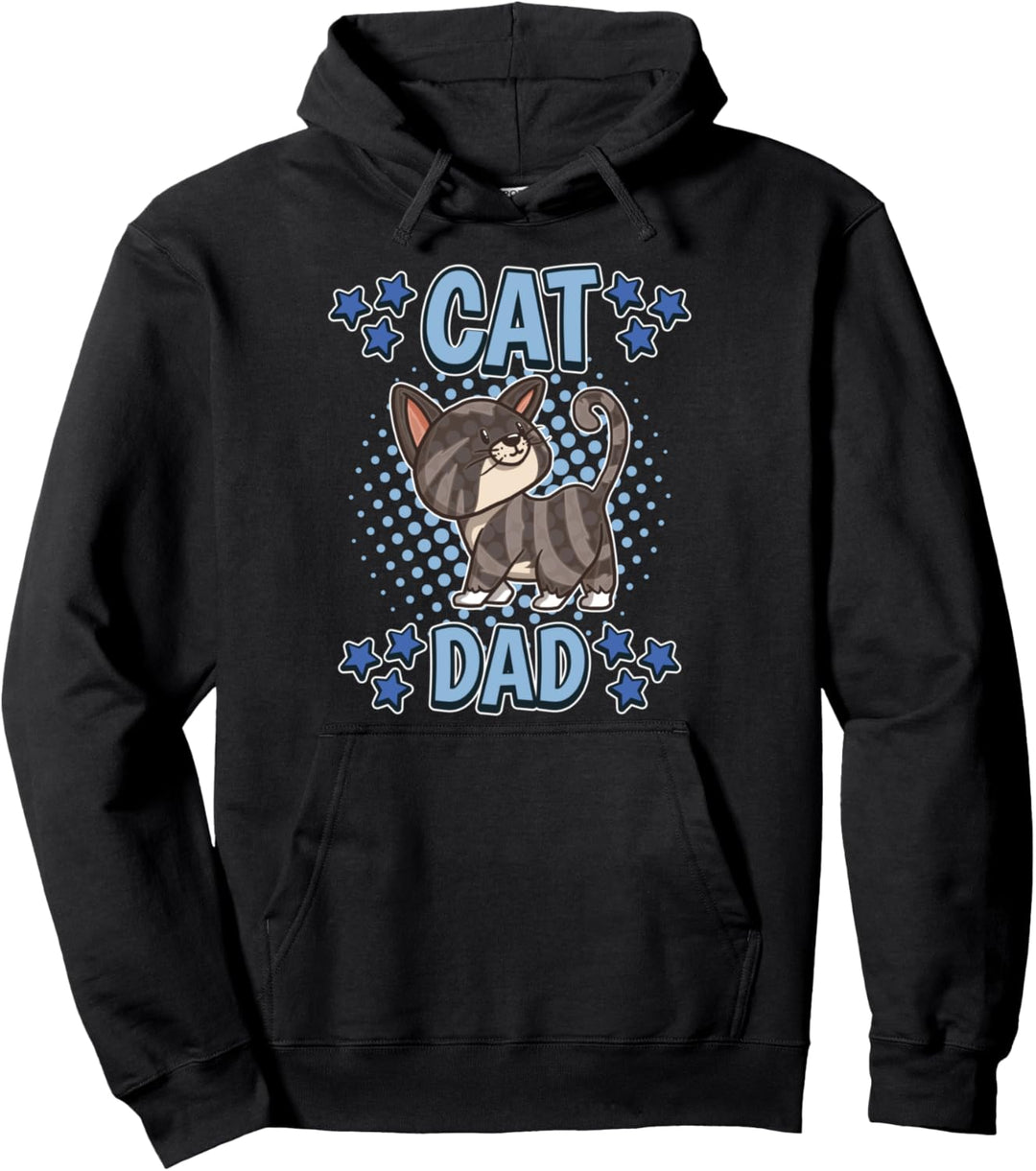 Herren Cat Dad Papa Vatertag Katze Pullover Hoodie