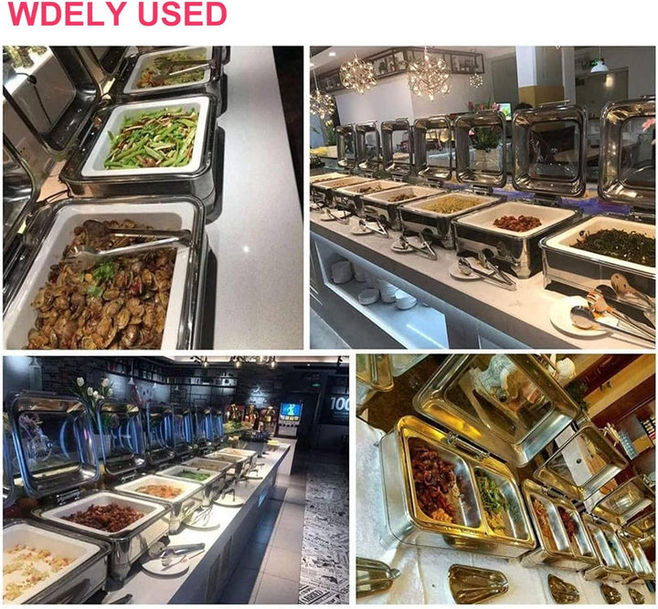 9L Speisenwärmer Chafing Dish, Chafing Dish Elektrisch mit Sichtbarem Glasdeckel, Wärmebehälter Spei