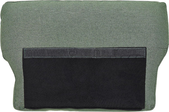 Moderner Retro-Sessel aus Stoff grün mit Metallbeinen schwarz Vietas