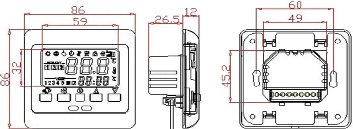SM-PC®, Raumthermostat Thermostat Silber programmierbar Digital weisse Hintergrundbeleuchtung #860