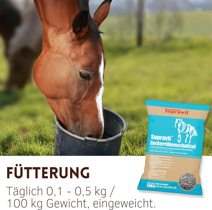 Supravit Rübenschnitzel 20kg | schmackhaftes & energiereiches Pferdefutter | Zuckerrübenschnitzel fü