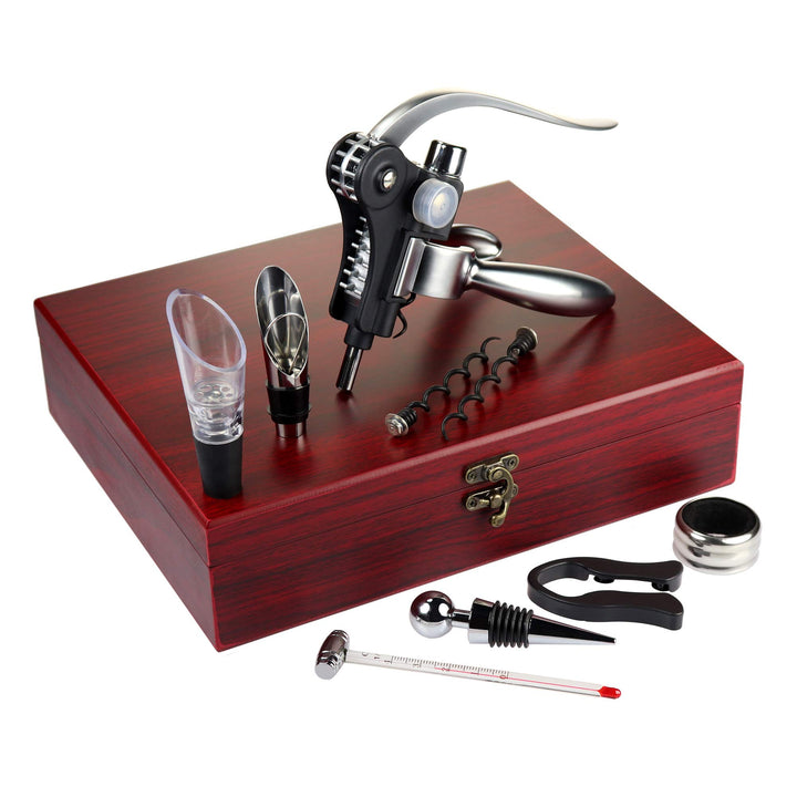 AMAVEL Wein Sommelier Set (10-teilig): Das perfekte Wein Geschenk mit Korkenzieher als Weinöffner, W