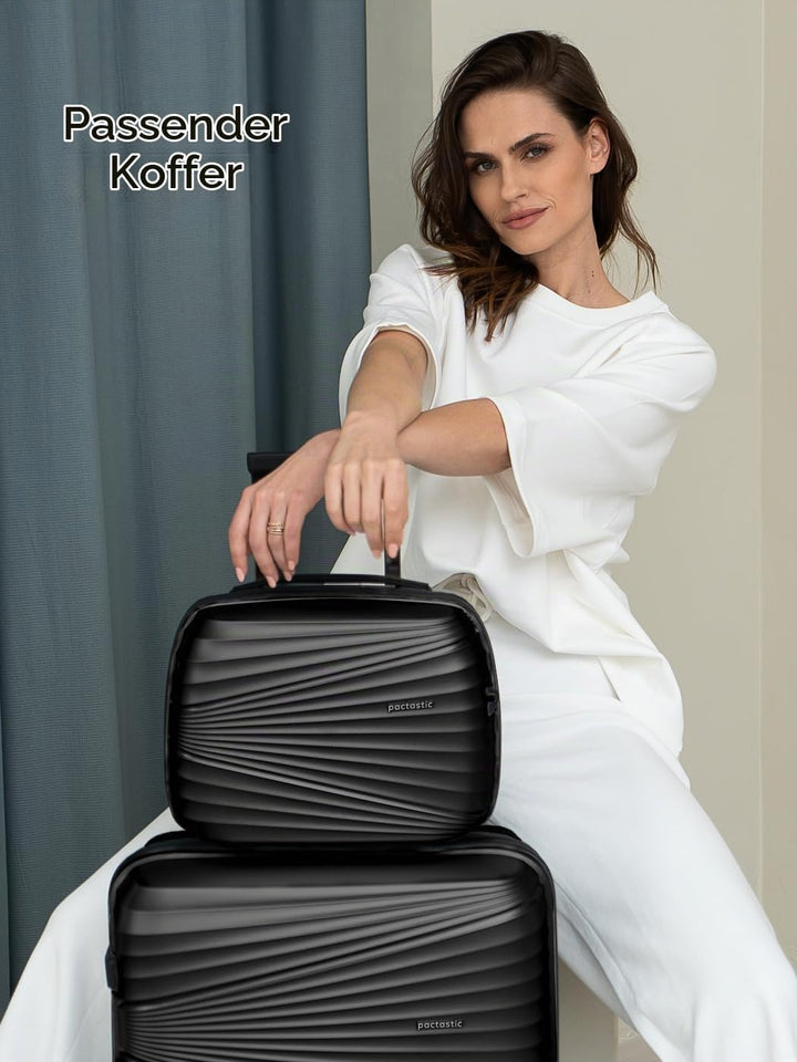 Pactastic Hartschalen Handgepäck Kosmetik-Koffer | Stabiles Beauty-Case mit Aufsteckfunktion | 34 x