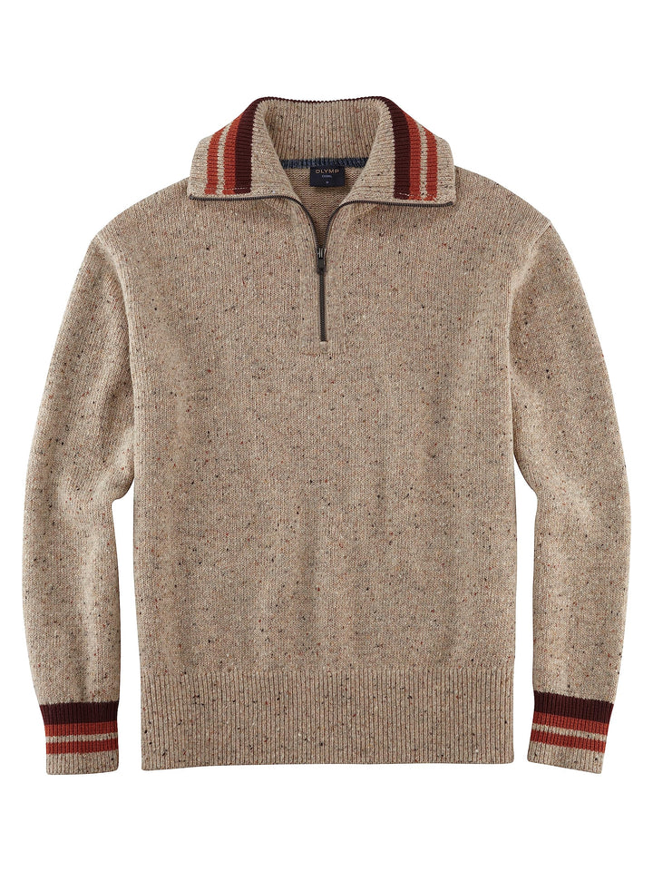 OLYMP Herren Strickpullover Casual Strick,Uni,Regular fit L Beige 21, L Beige 21